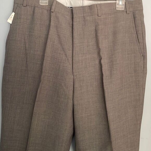 JC Penney Towncraft Worsted Wool Polyester Men’s Grey Dress Pants 38x30 - Picture 6 of 9